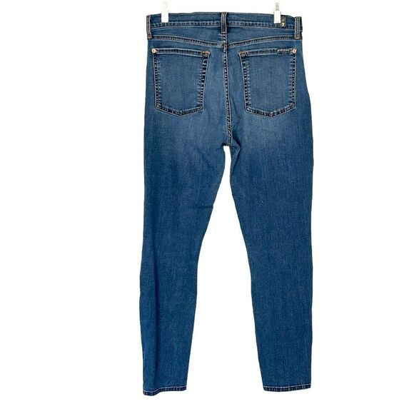 7 For All Mankind | Women’s The High Rise Ankle Skinny Denim Blue Jeans - Picture 4 of 16